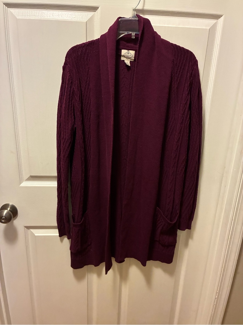St. John's Bay Open-Front Cardigan Sweater - Burgundy